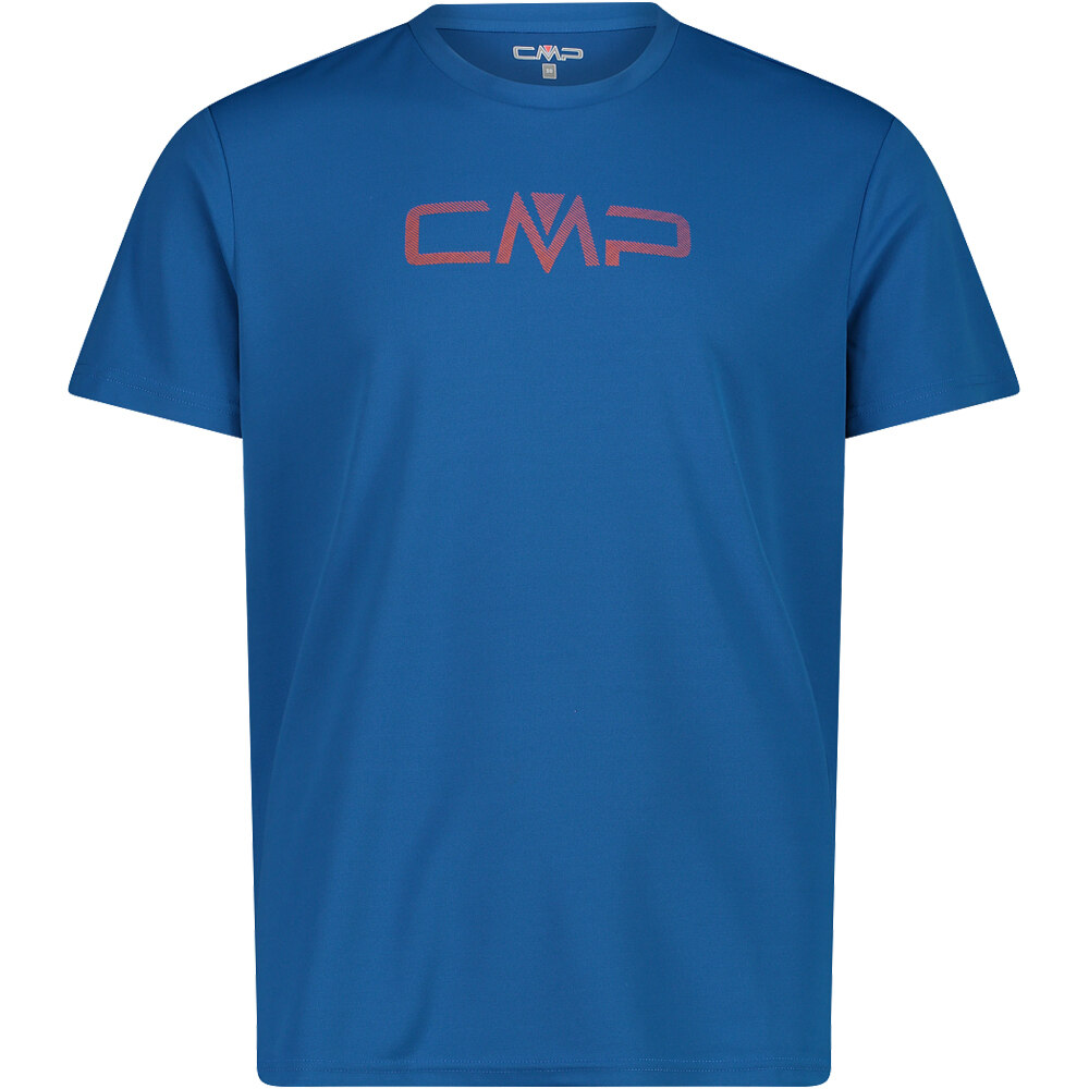 Man co t-shirt camiseta montaña manga corta hombre Azul (52)