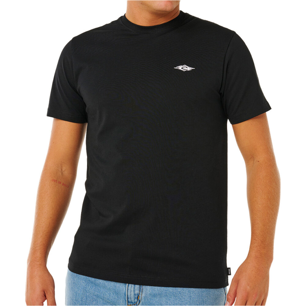 Streamline embroid camiseta manga corta hombre Negro (L)