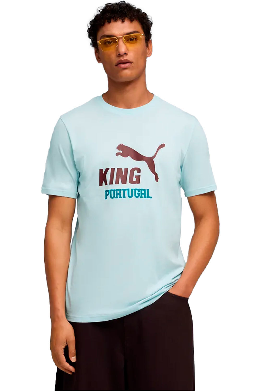 Portugal king logo camiseta manga corta hombre Azul (S)