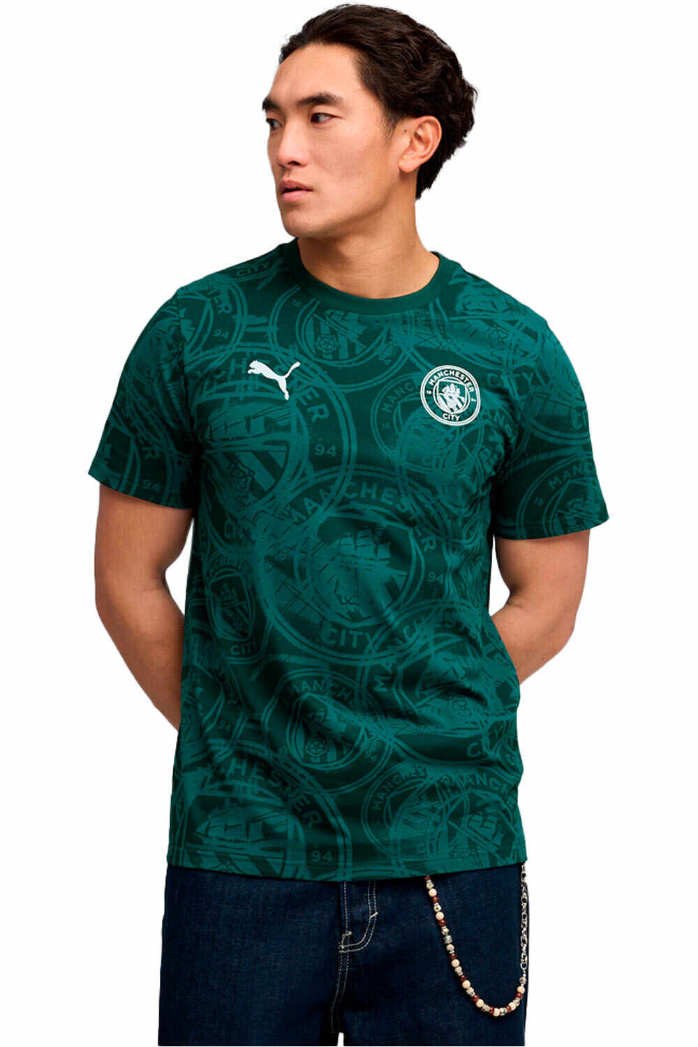 Manchester city ftblculture camiseta manga corta hombre Verde (S)