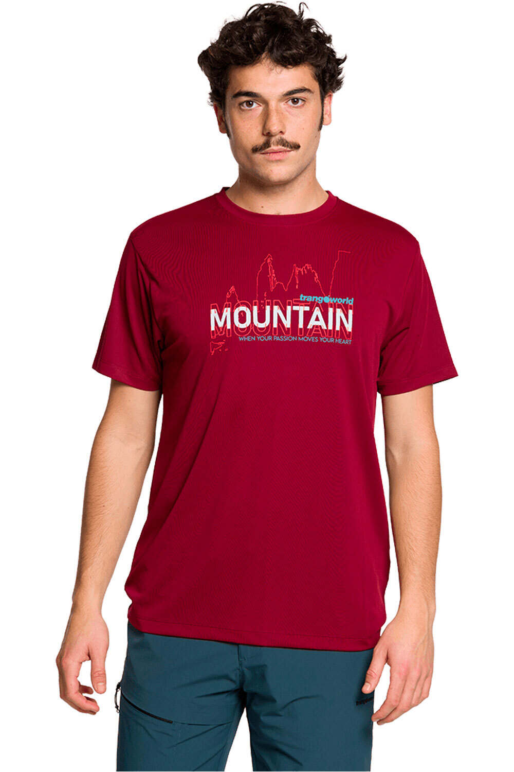 M camiseta montaña manga corta hombre Granate (XL)