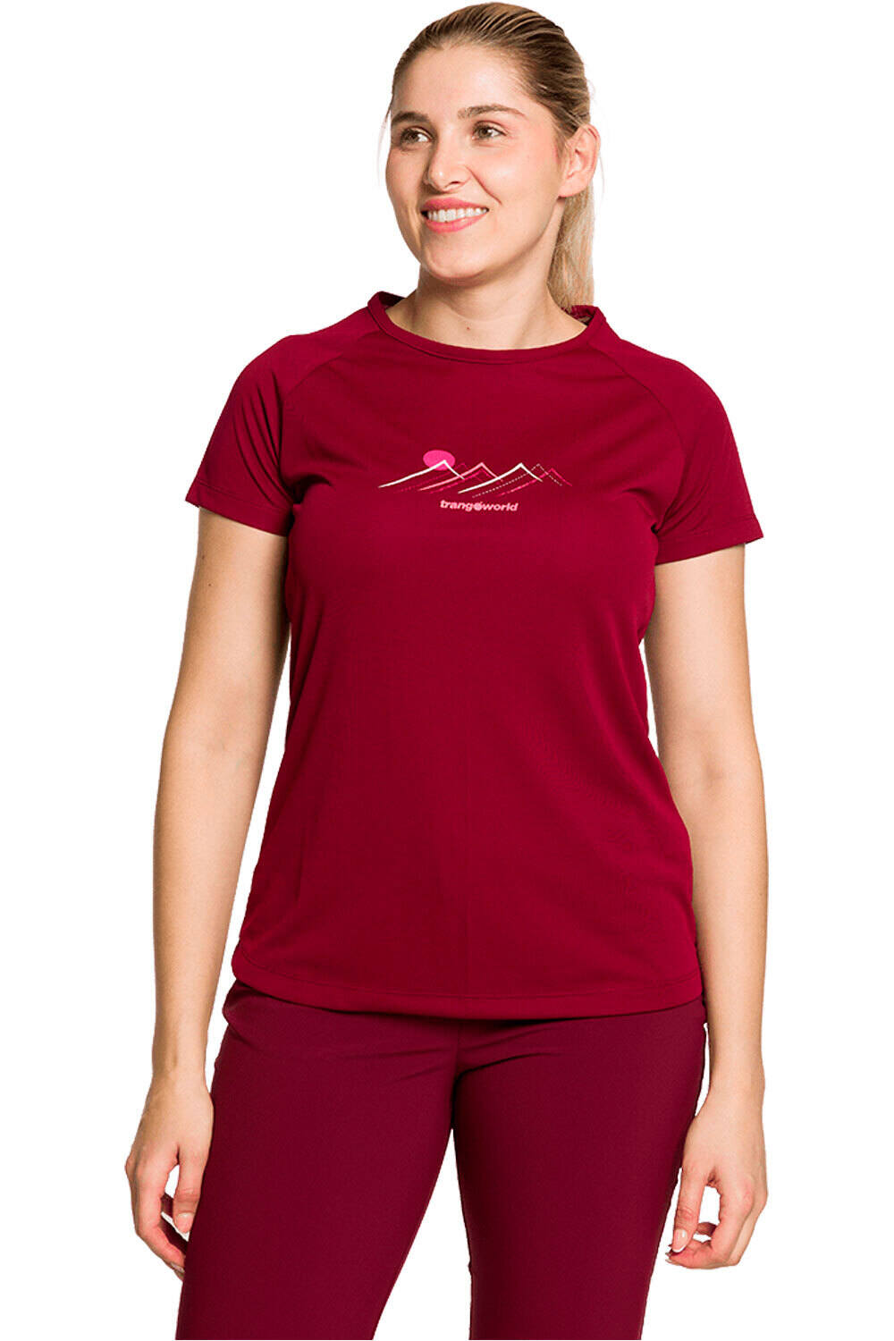 Mudgee camiseta montaña manga corta mujer Granate (L)