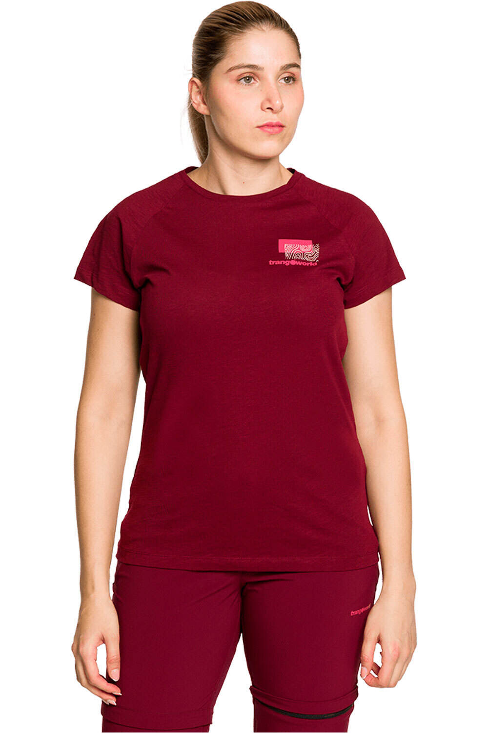 Wakool camiseta montaña manga corta mujer Granate (M)