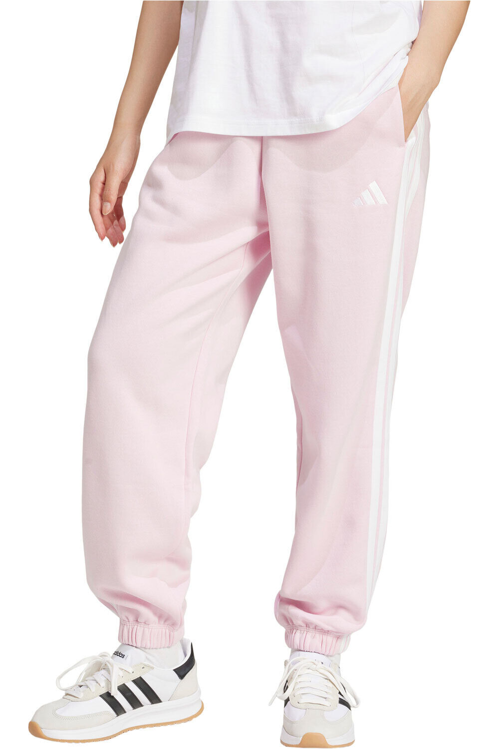 Essentials 3 stripes pantalón mujer Rosa (XL)