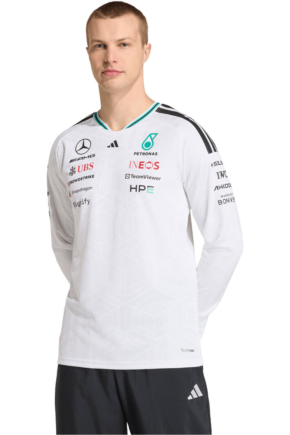 Mercedes-amg petronas f1 oficial camiseta manga larga hombre Blanco (S)