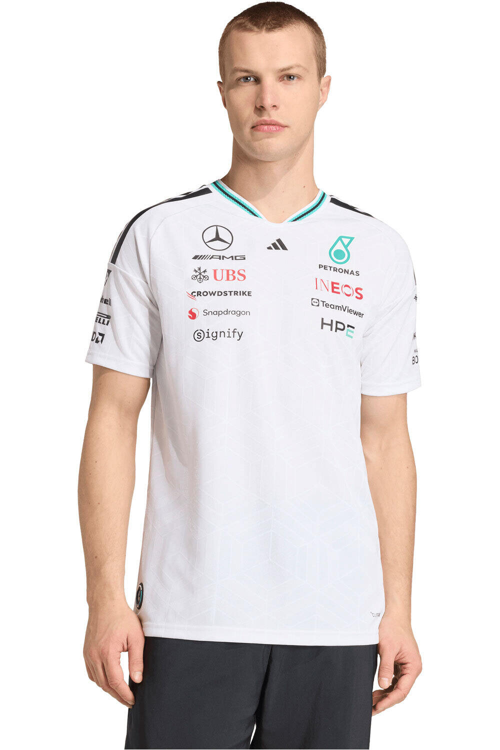 Mercedes-amg petronas f1 oficial camiseta manga corta hombre Blanco (L)