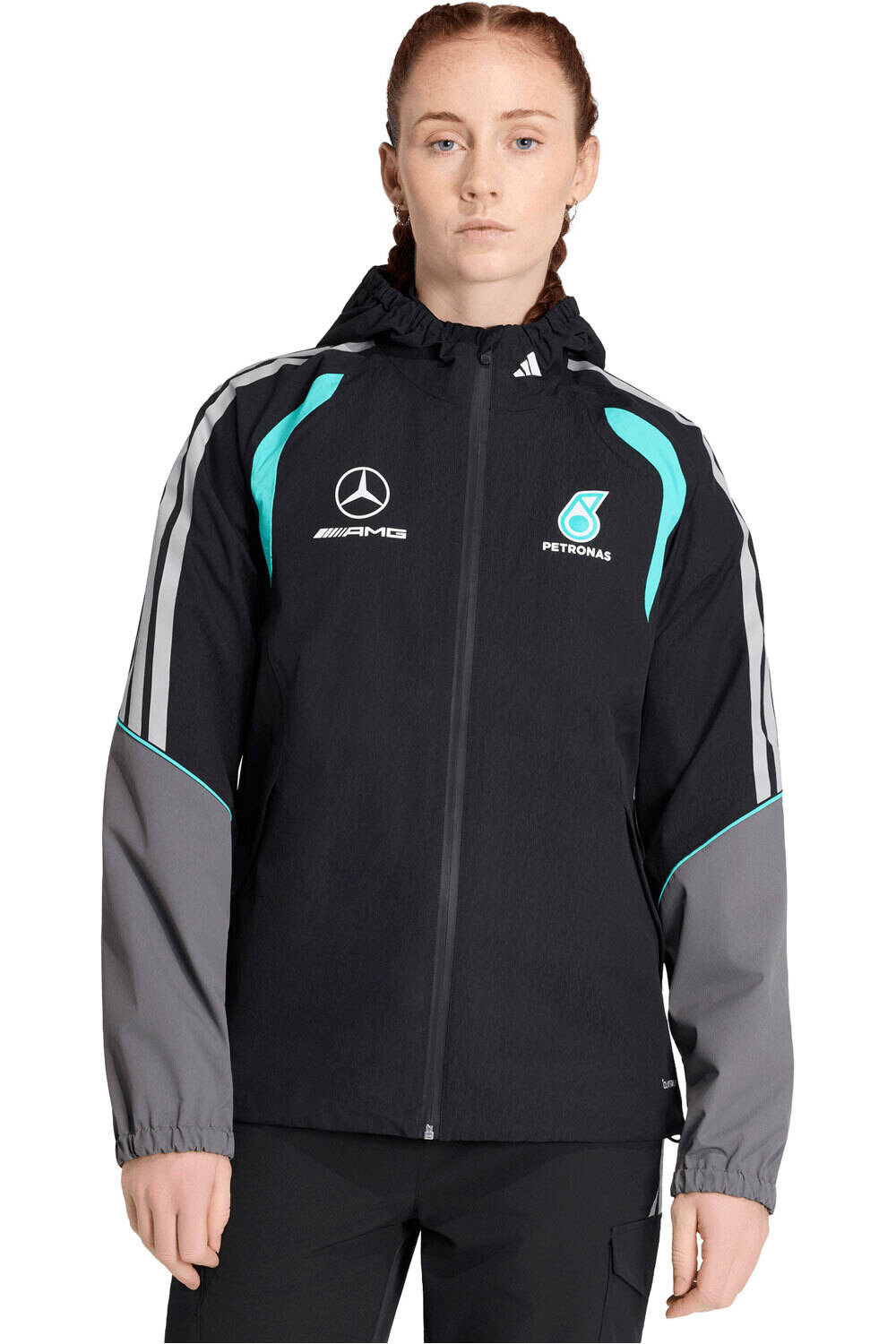 Mercedes-amg petronas f1team chaquetas mujer Negro (XL)