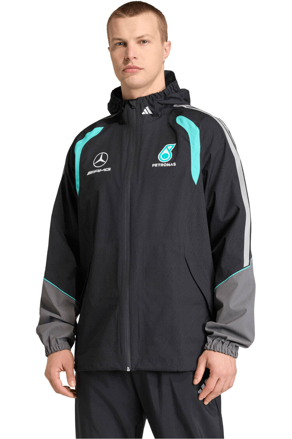 Mercedes-amg petronas f1team chaquetas hombre Negro (XXL)
