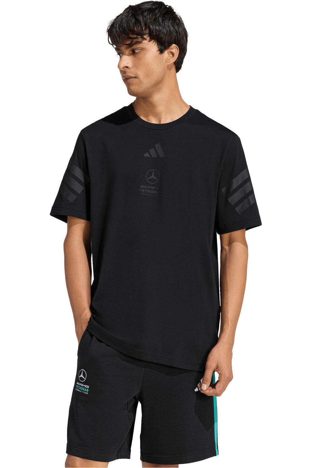 Mercedes - amg petronas formula 1 team night camiseta manga corta hombre Negro (M)