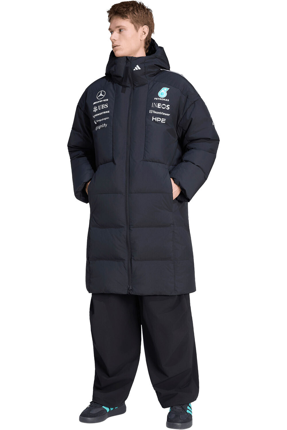 Mercedes-amg petronas f1team chaquetas hombre Negro (XXL)