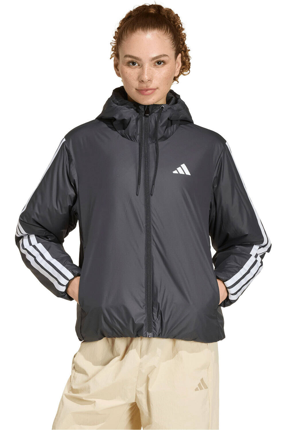 Essentials climawarm 3 stripes chaqueta outdoor mujer Negro (XL)