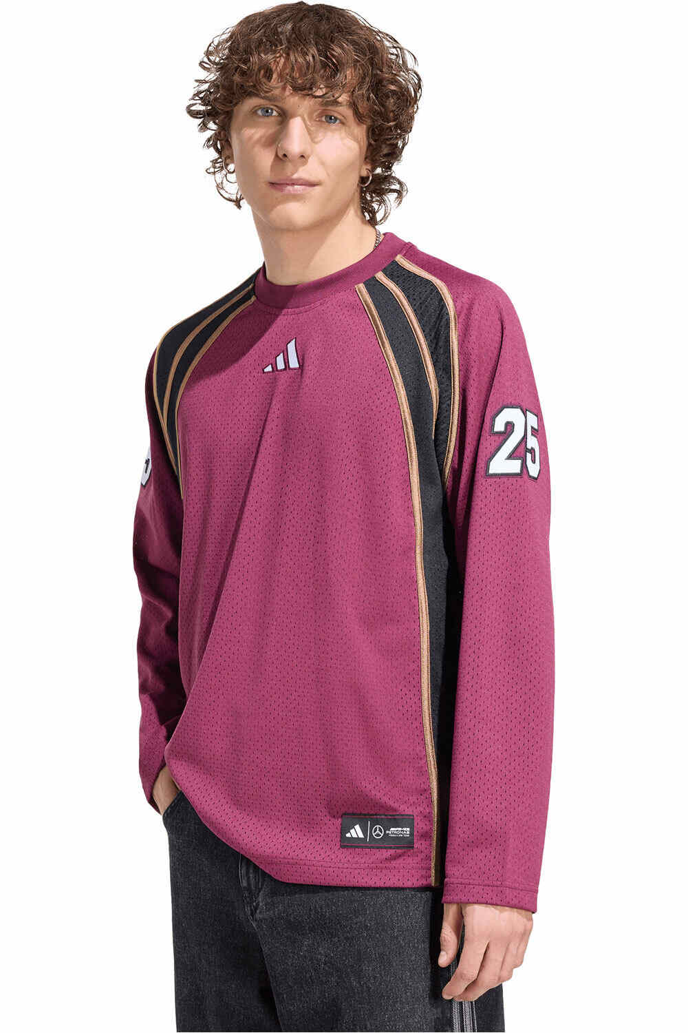 Mercedes - amg petronas formula one team las vegas camiseta manga larga hombre Rosa (S)