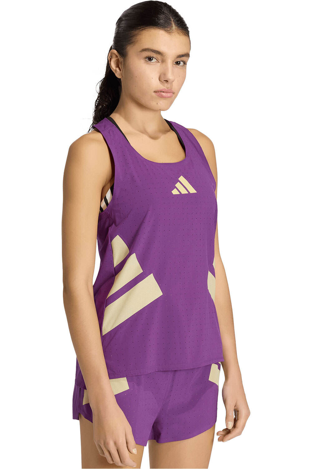 Adizero road to records camiseta técnica tirantes mujer Morado (L)