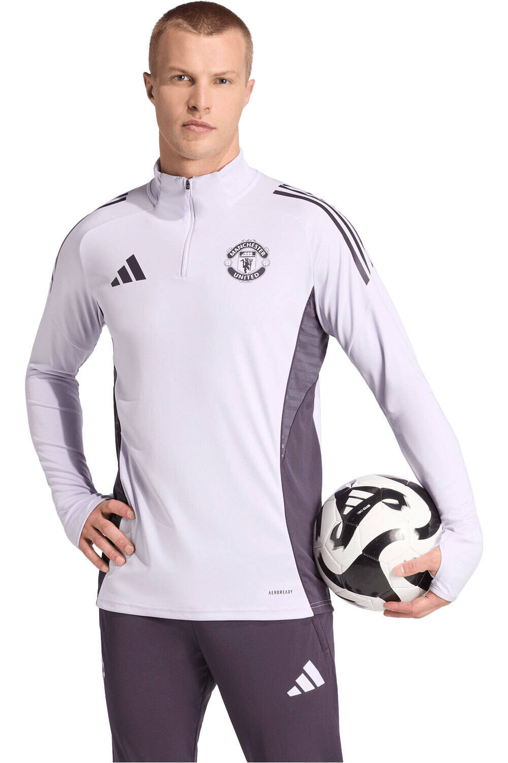 Manchester united 25/26 entrenamiento sudadera entrenamiento fútbol Lila (XL)