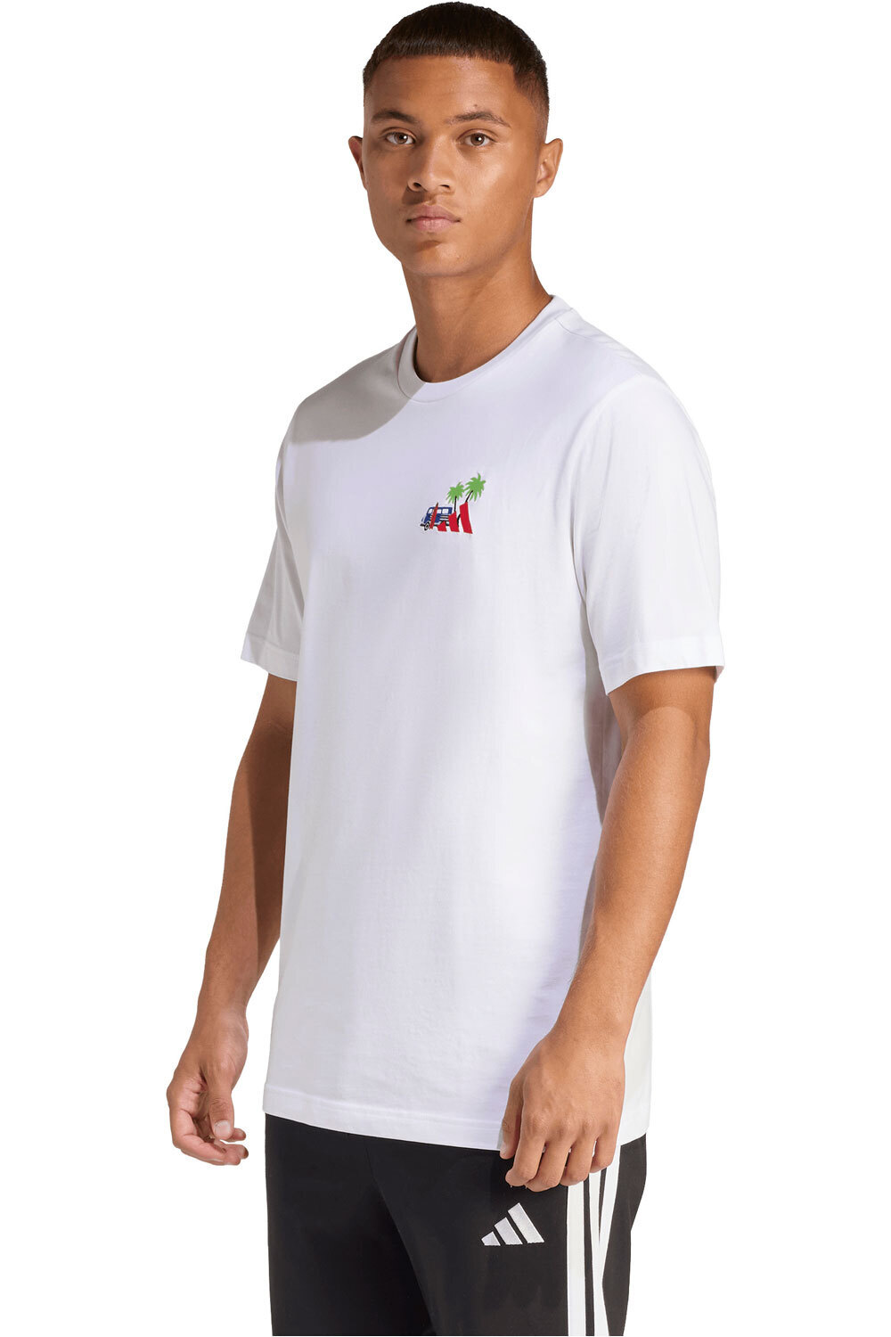 Estampada mini embroidery surfing camiseta manga corta hombre Blanco (M)