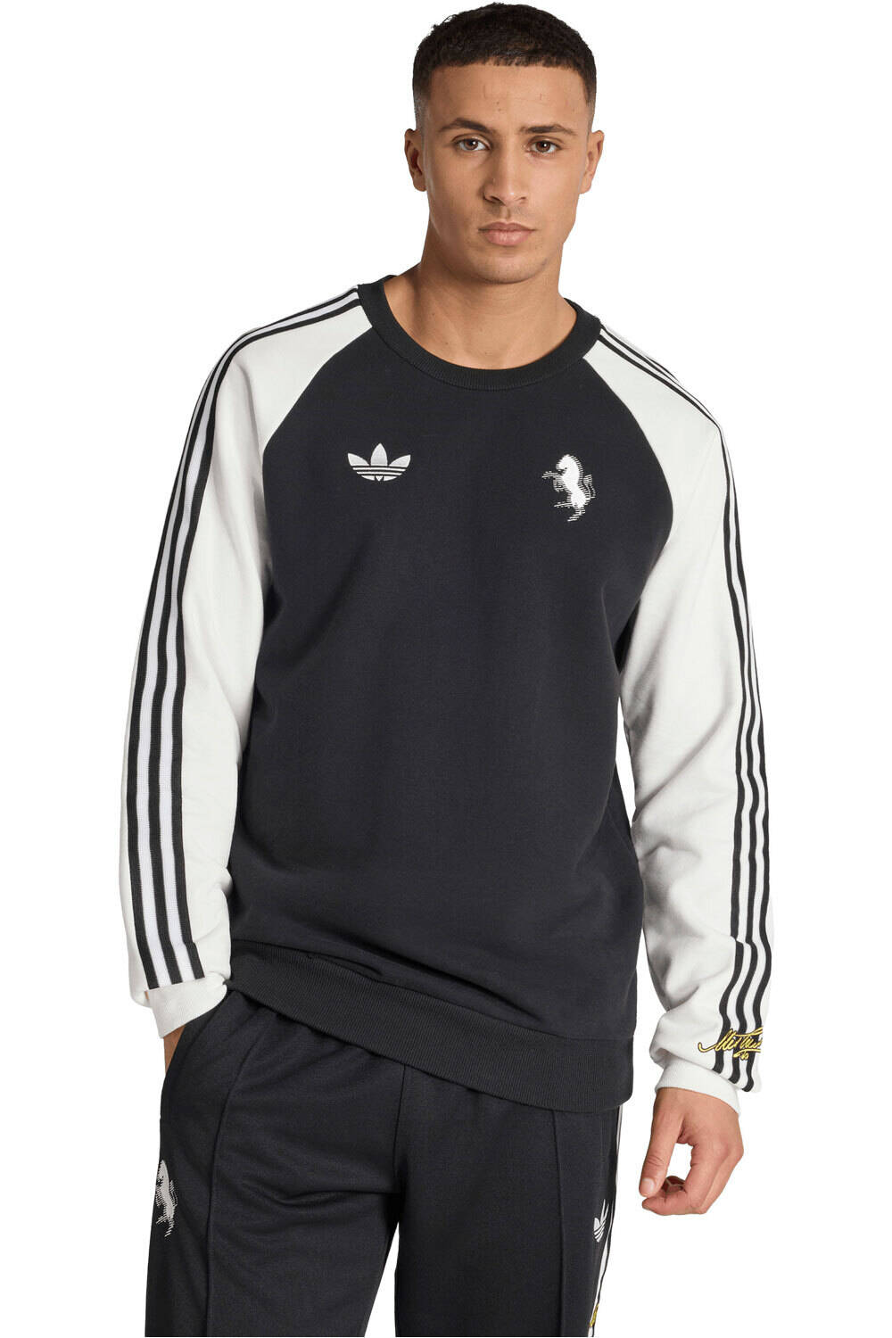 Originals juventus sudadera entrenamiento fútbol Negro (L)