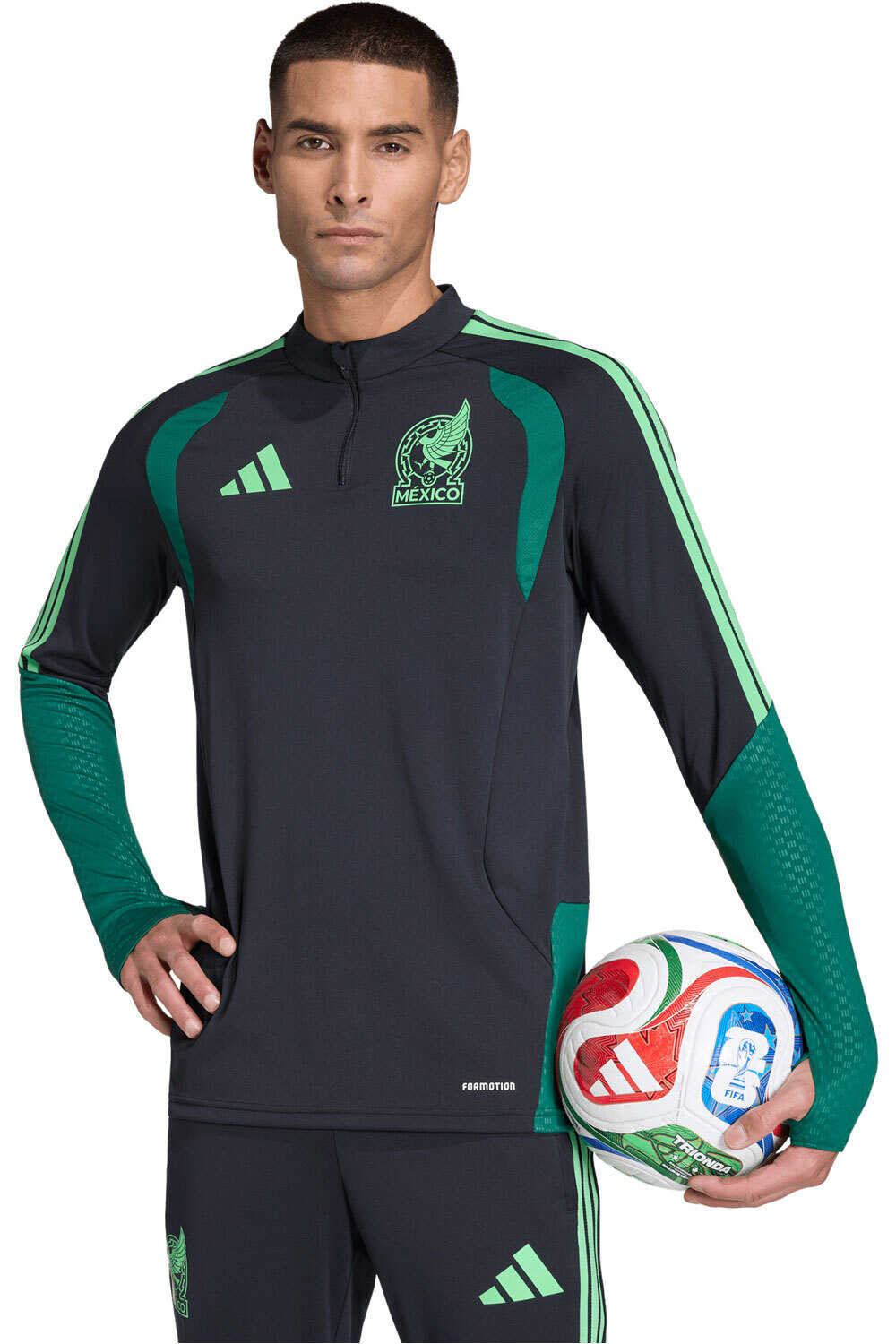 Mexico mundial 2026 entrenamiento sudadera entrenamiento fútbol Negro (XXL)