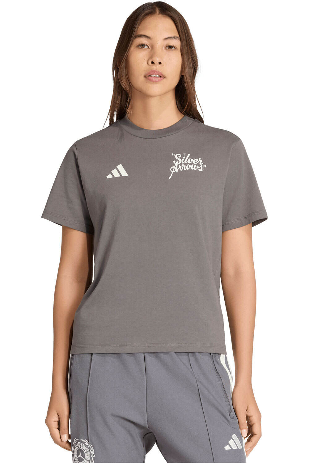 Mercedes-amg petronas f1 silver arrow camiseta manga corta mujer Gris (M)