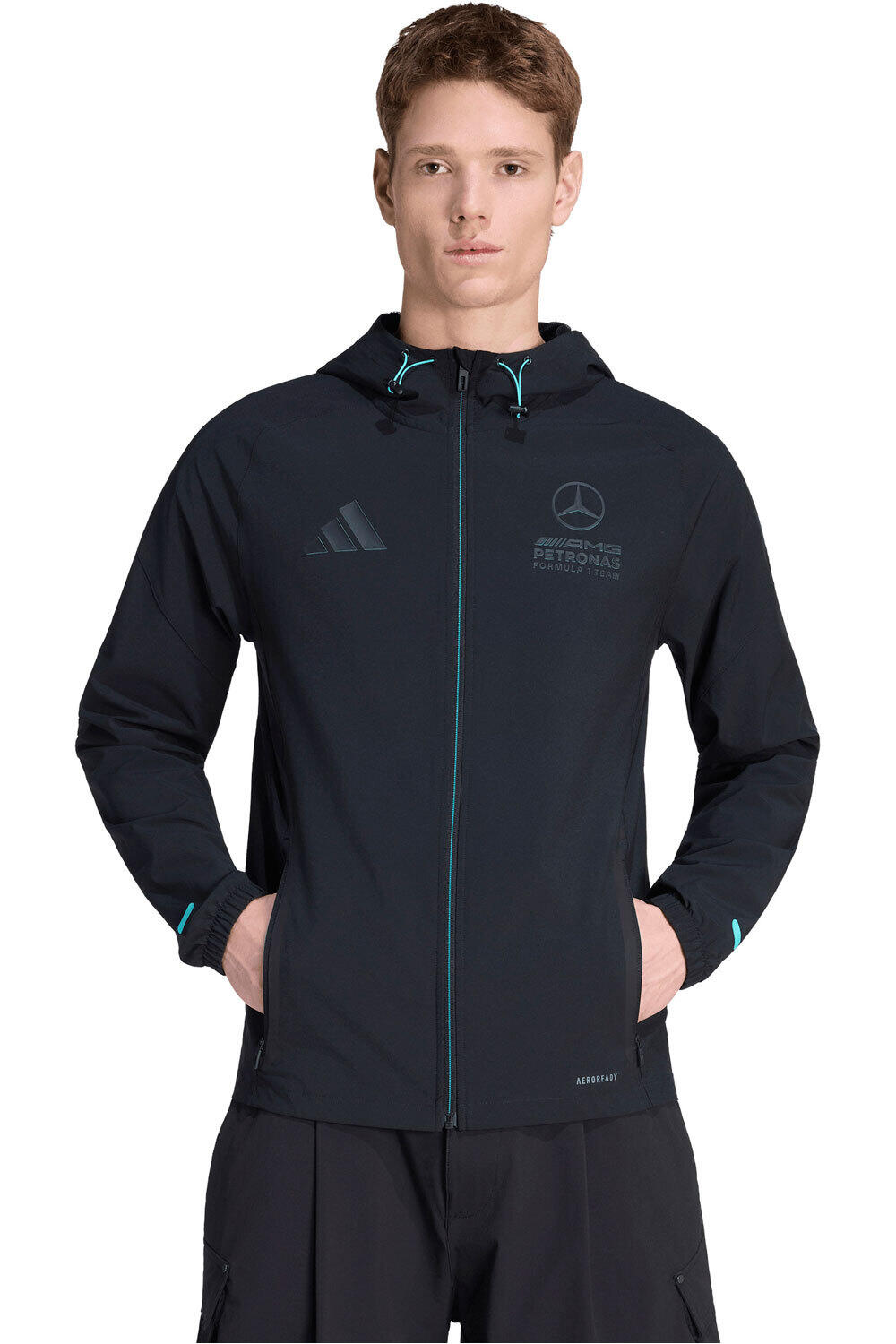 Adidas mercedes - amg petronas formula 1 team lights out vis tech sudadera hombre