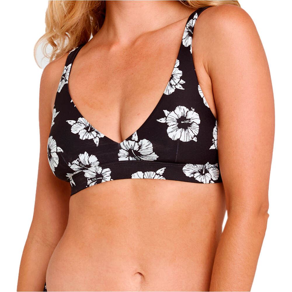 Party wave halter parte de arriba bikini Negro (M)