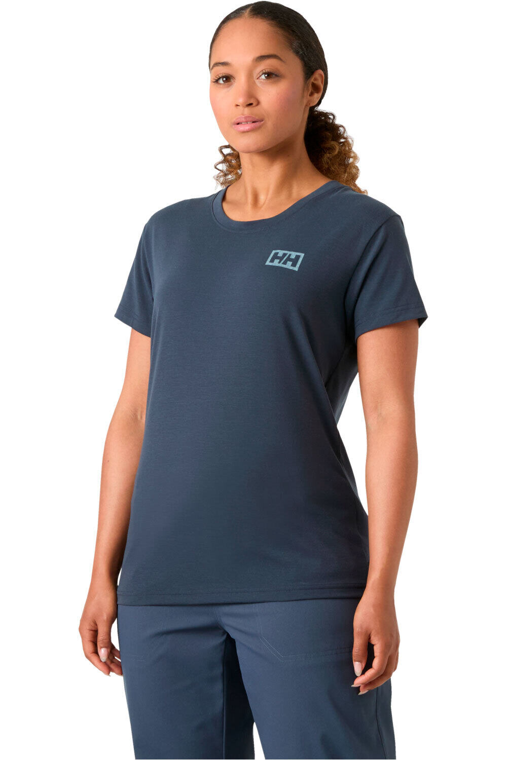 Skog graphic camiseta montaña manga corta mujer Azul (L)