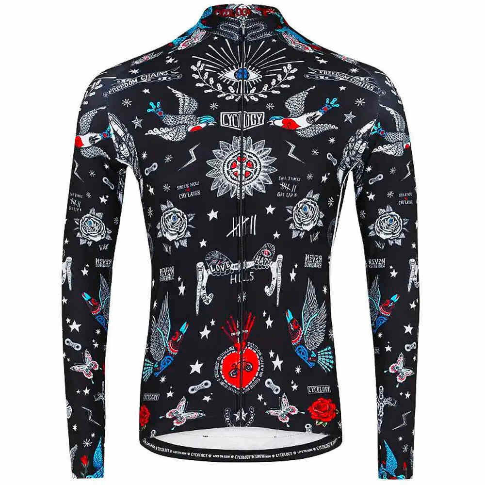 Tattoo maillot manga larga hombre Negro (L)