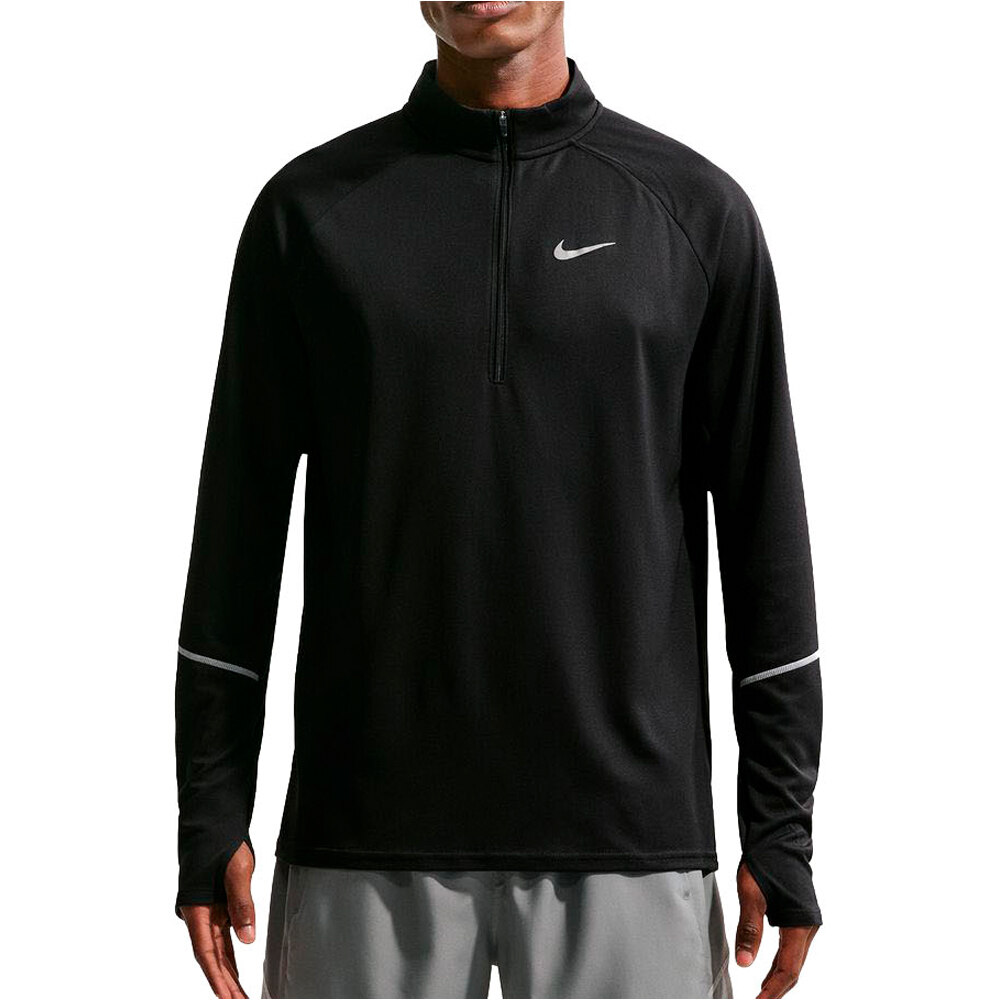 Dri-fit uv miler camiseta técnica manga larga hombre Negro (S)
