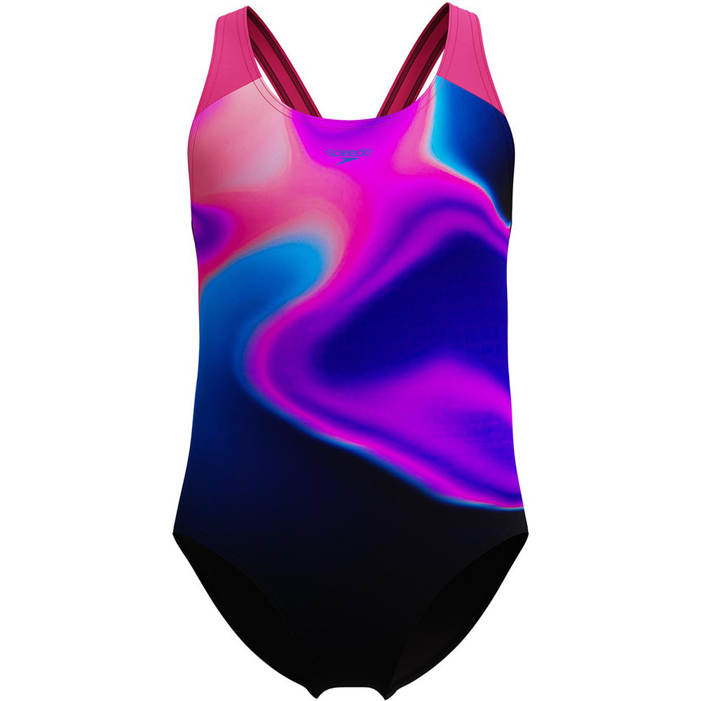 Print splashback one piece bañador natación niña Rosa (9-10)
