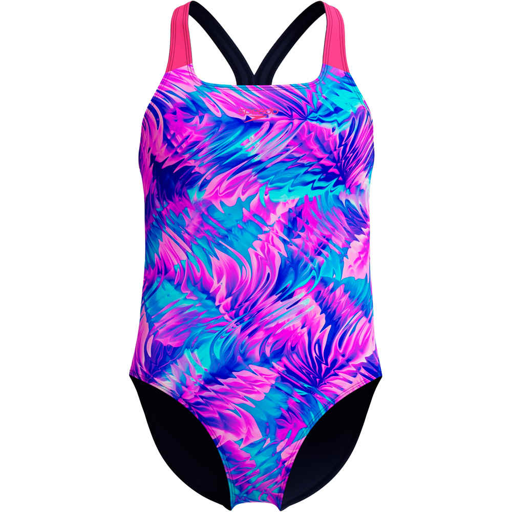 Print powerback one piece bañador natación niña Rosa (15-16)