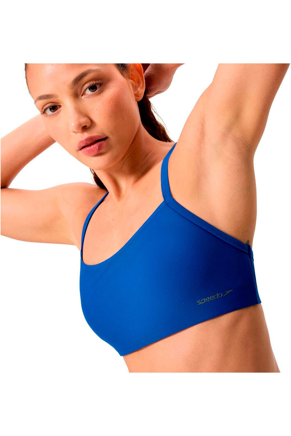 Solid racerback bikini top bañador natación mujer Azul