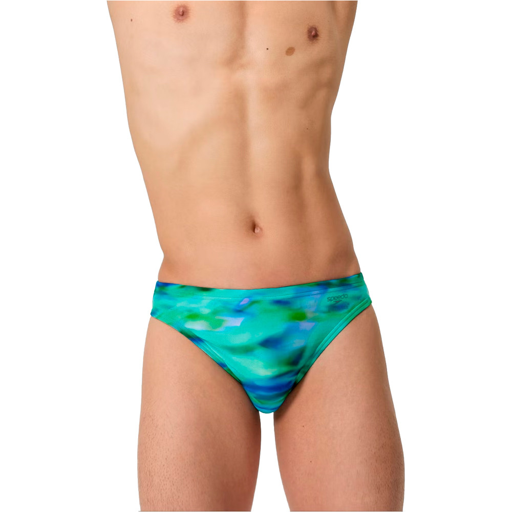 Printed brief bañador natación hombre Verde (30)
