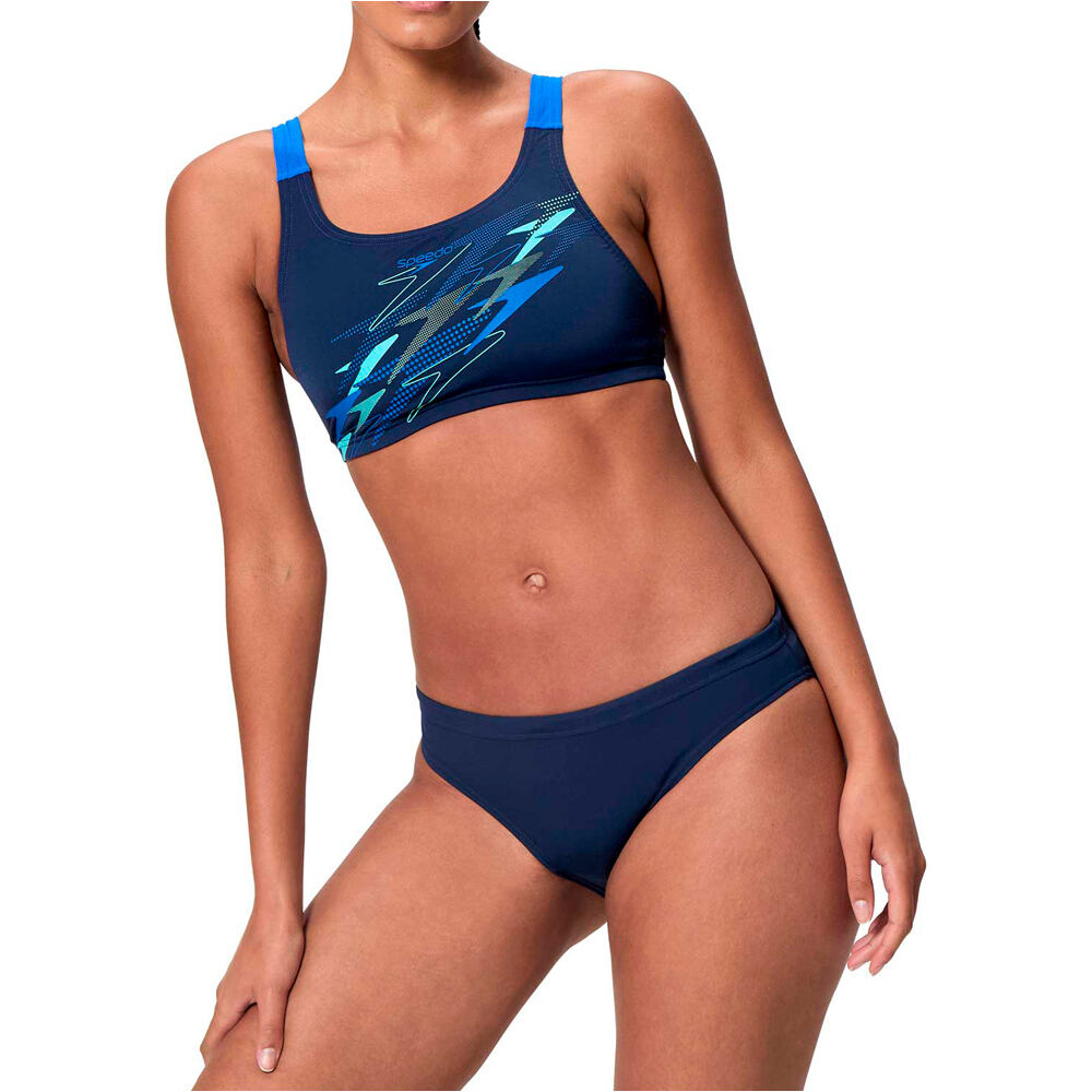 Medley logo v-back two piece bañador natación mujer Naranja (36)