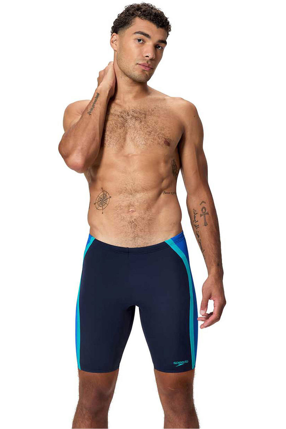 Solid splice jammer bañador natación hombre Naranja (30)
