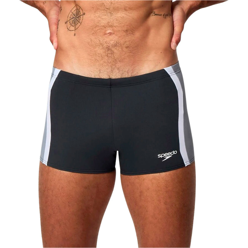 Solid splice aquashort bañador natación hombre Gris (34)