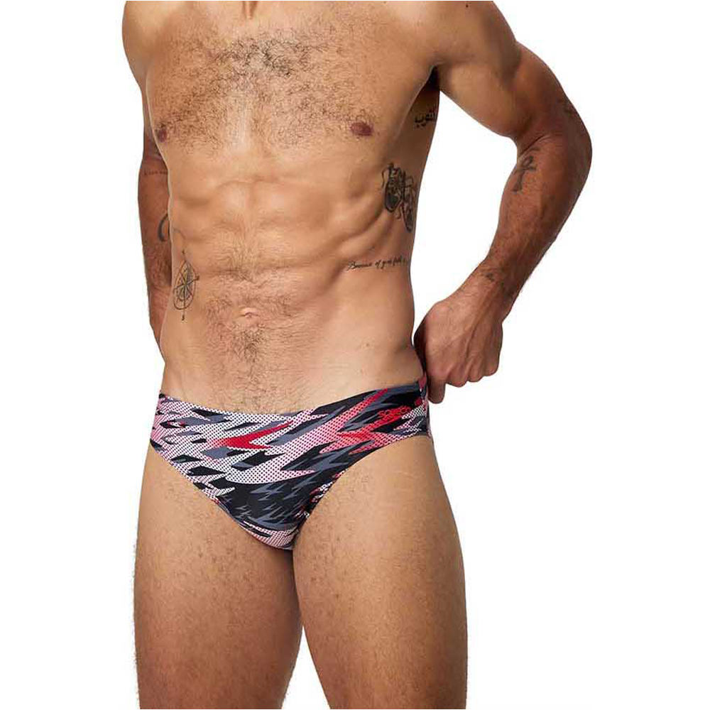 Hyperboom print brief 25 bañador natación hombre Gris (36)