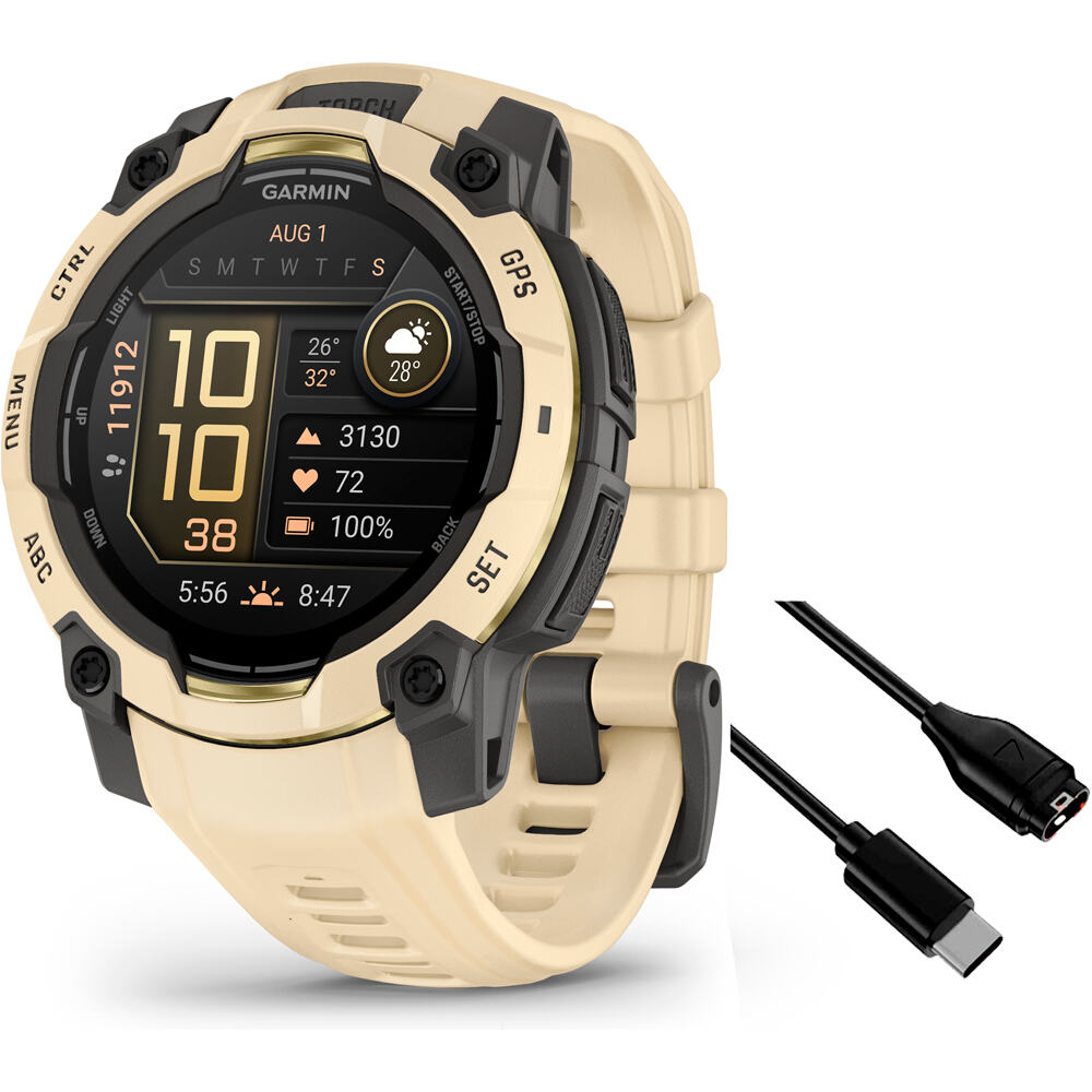 Instinct 3 45 mm amoled pulsómetros con gps Beige (UNICA)