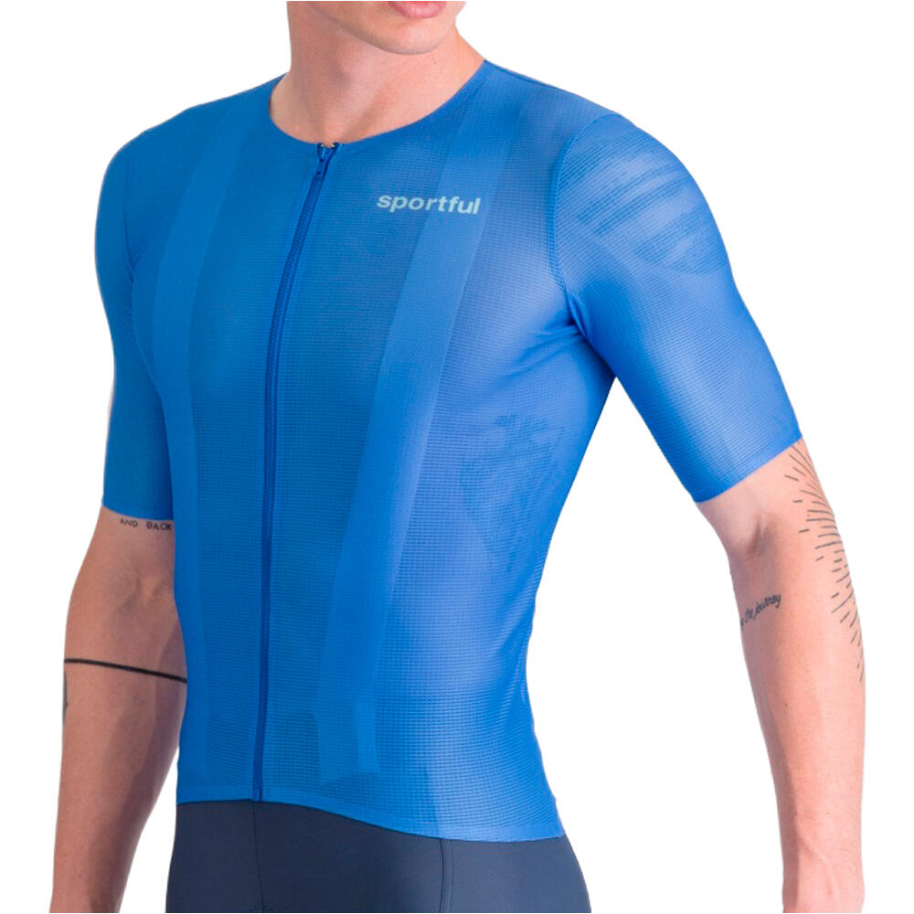 Light 2 maillot manga corta hombre Azul (XXL)