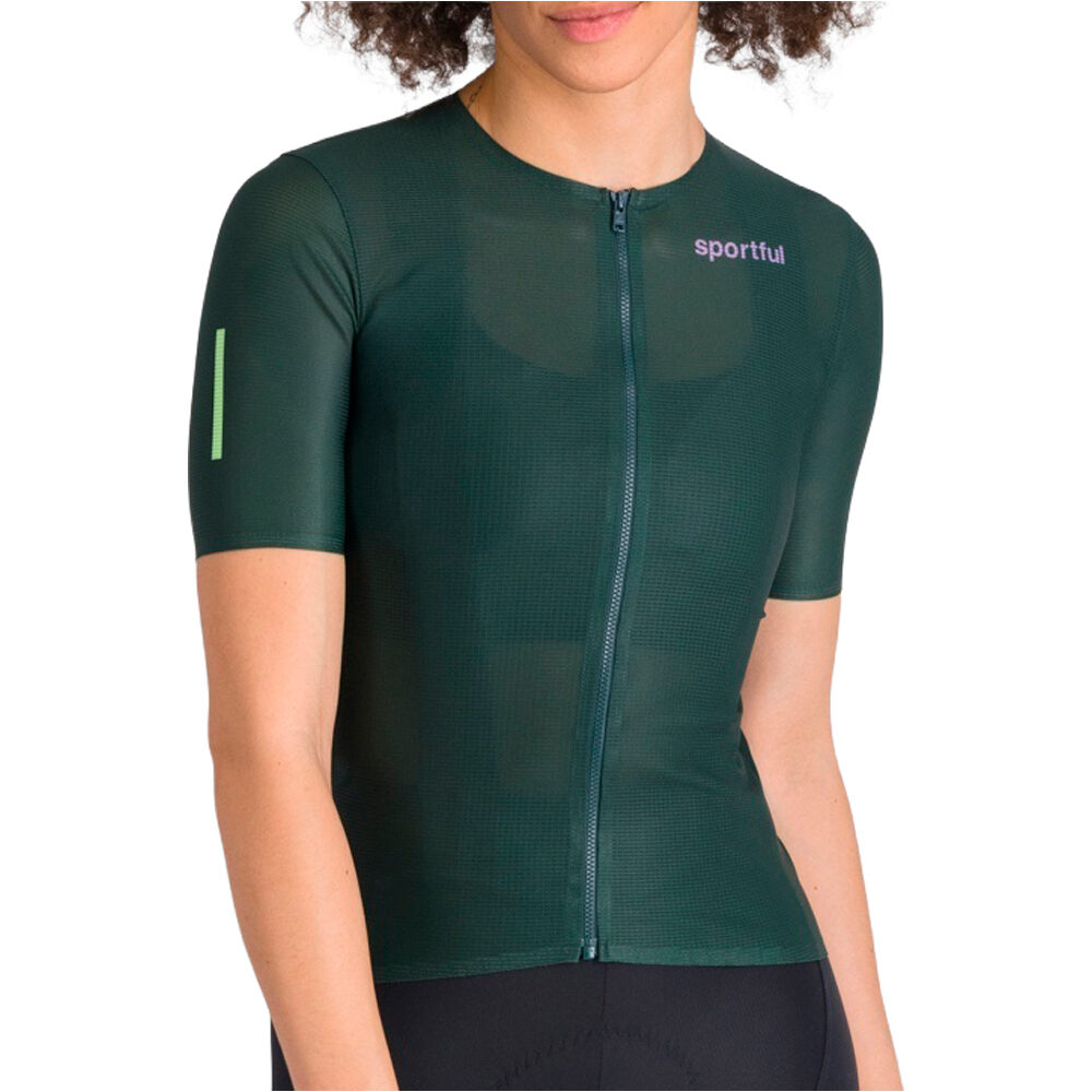 Light 2 maillot manga corta mujer Verde (M)