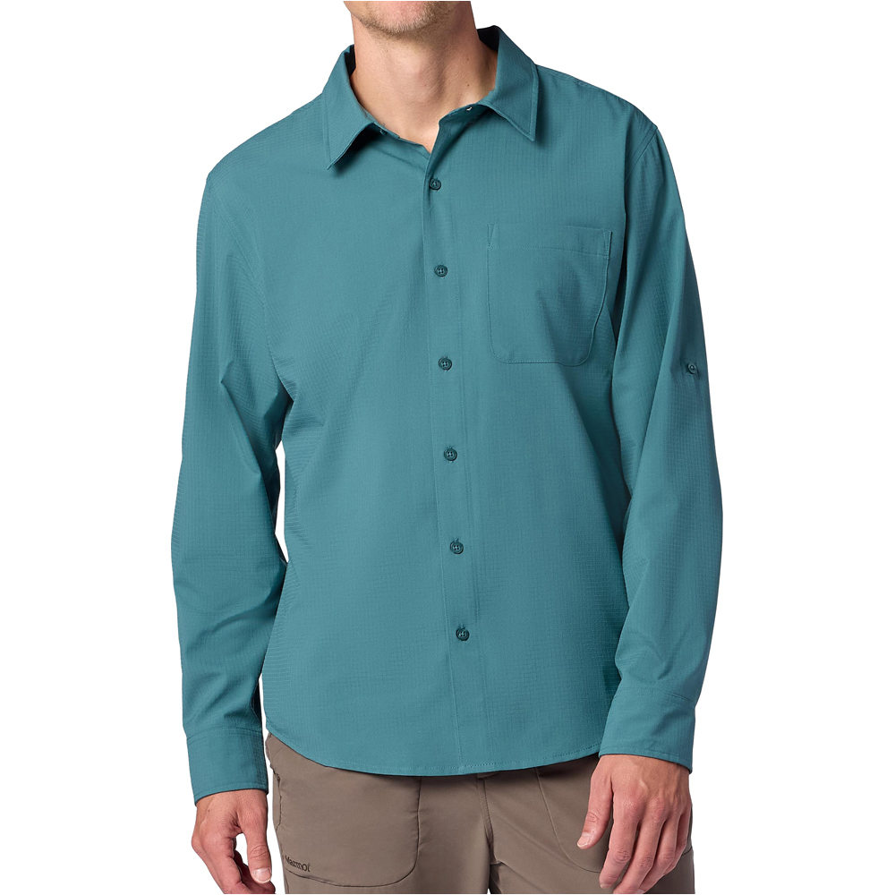 Airexchange camisa montaña manga larga hombre Verde (XXL)