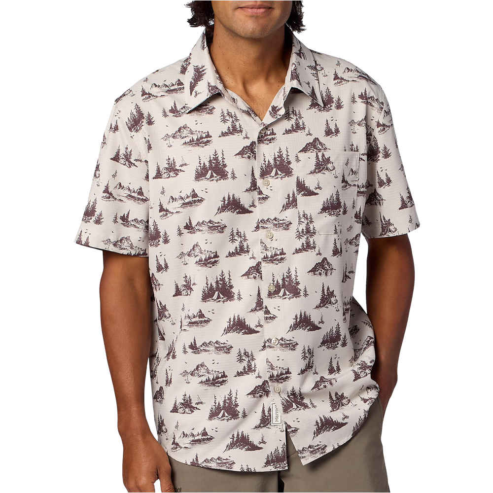 Airexchange camisa montaña manga corta hombre Marron