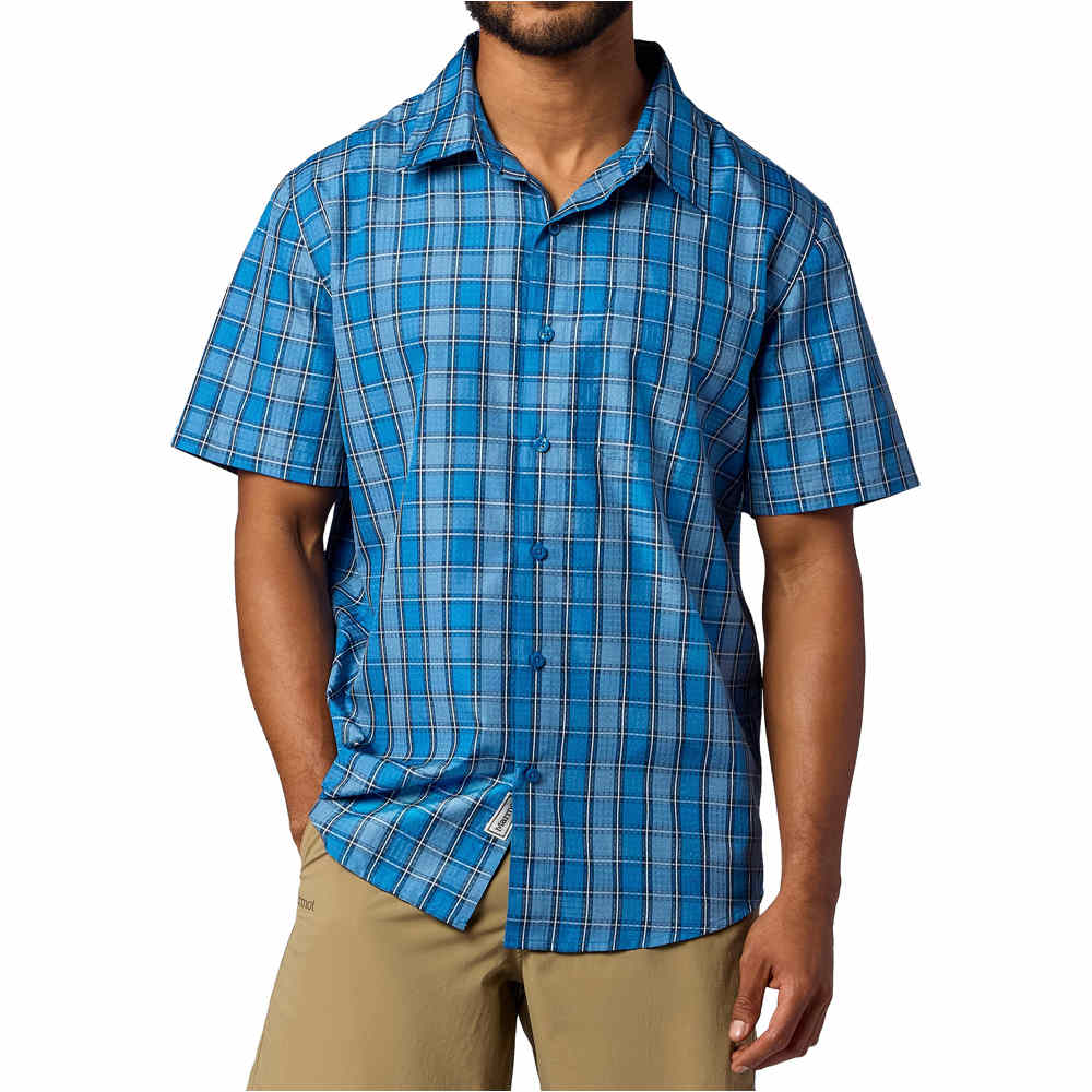 Airexchange camisa montaña manga corta hombre Azul (L)
