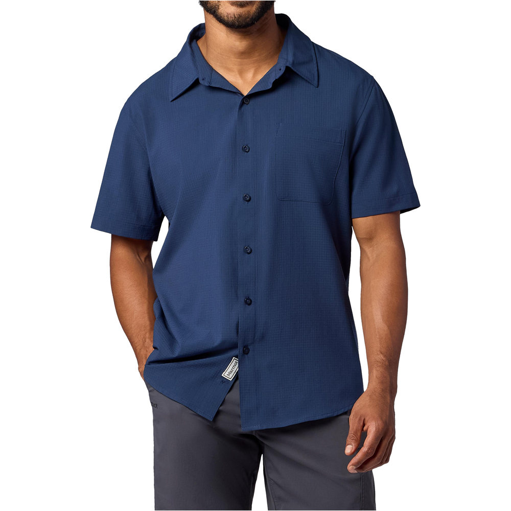 Airexchange camisa montaña manga corta hombre Marron (L)