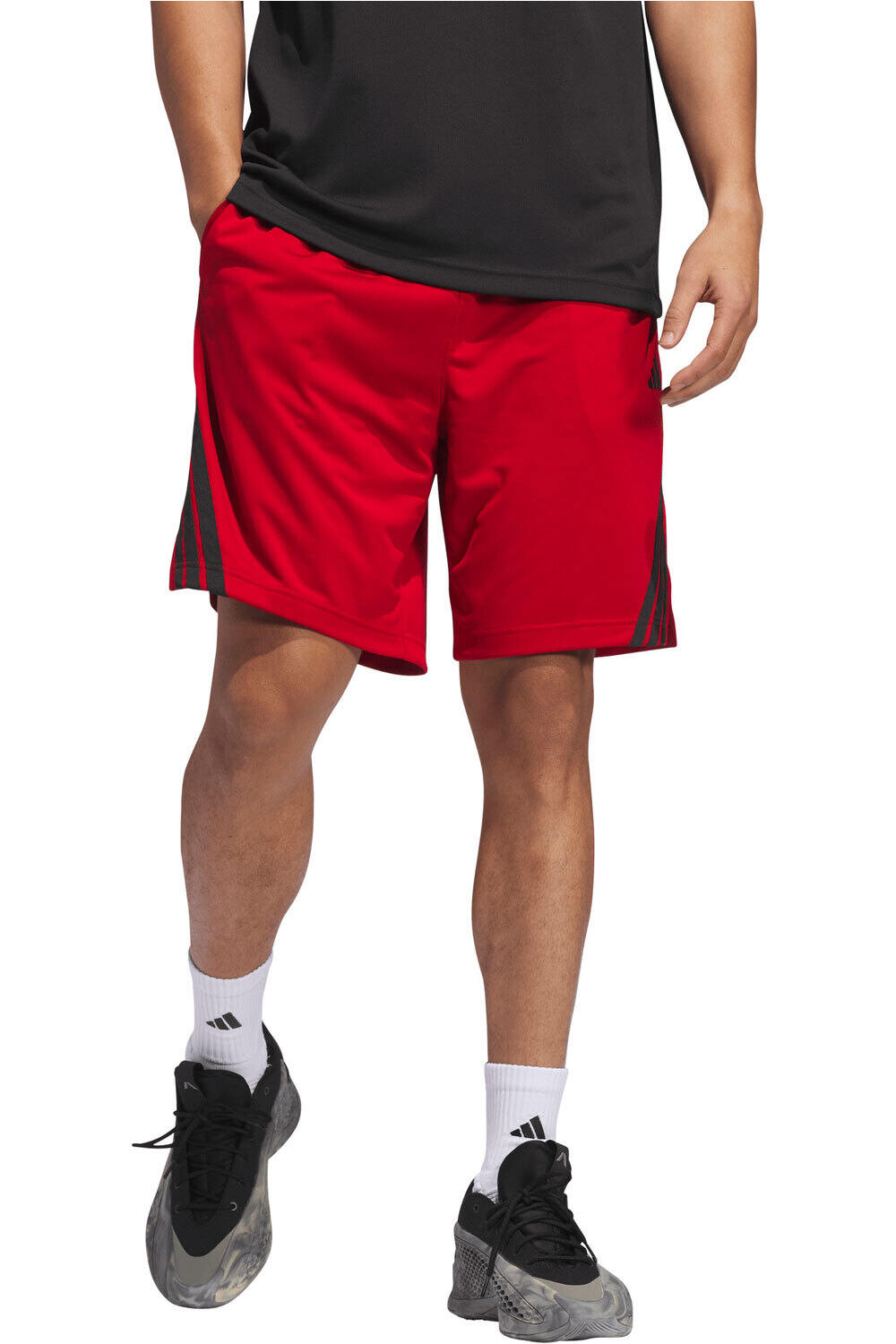 Legends 3 stripes pantalón baloncesto Rojo (L)
