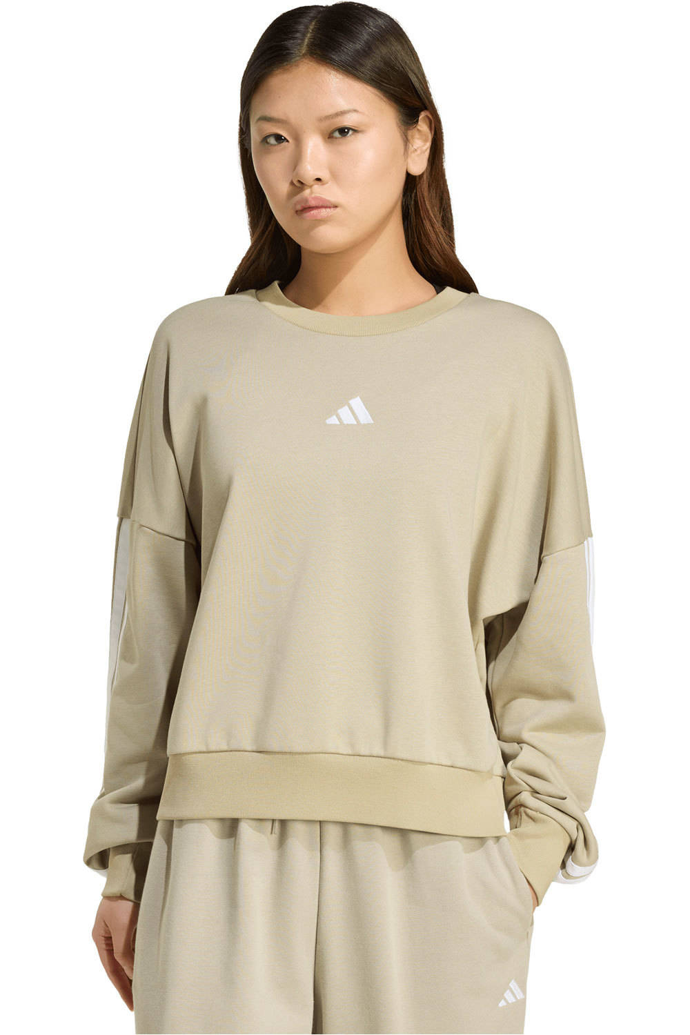 Essentials 3 stripes sudadera mujer Marron