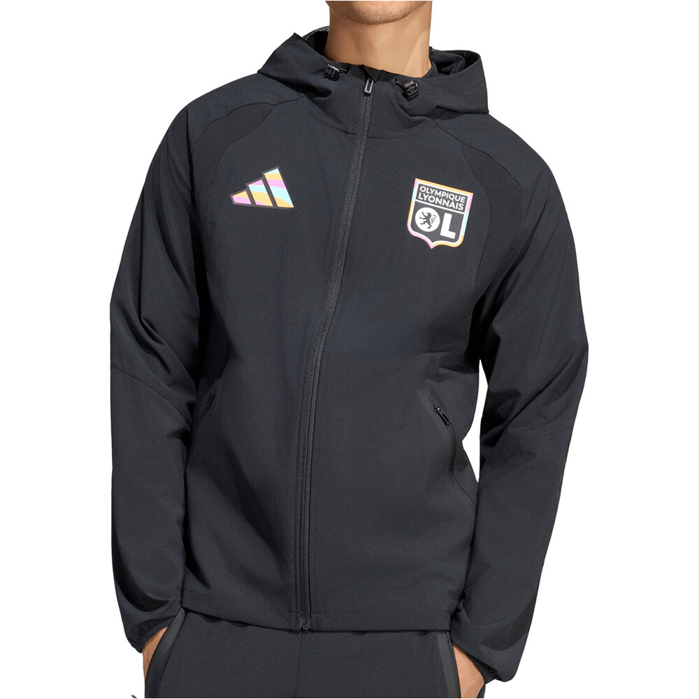 Adidas olympique de lyon tiro travel chubasqueros y chaquetones entrenamiento fútbol