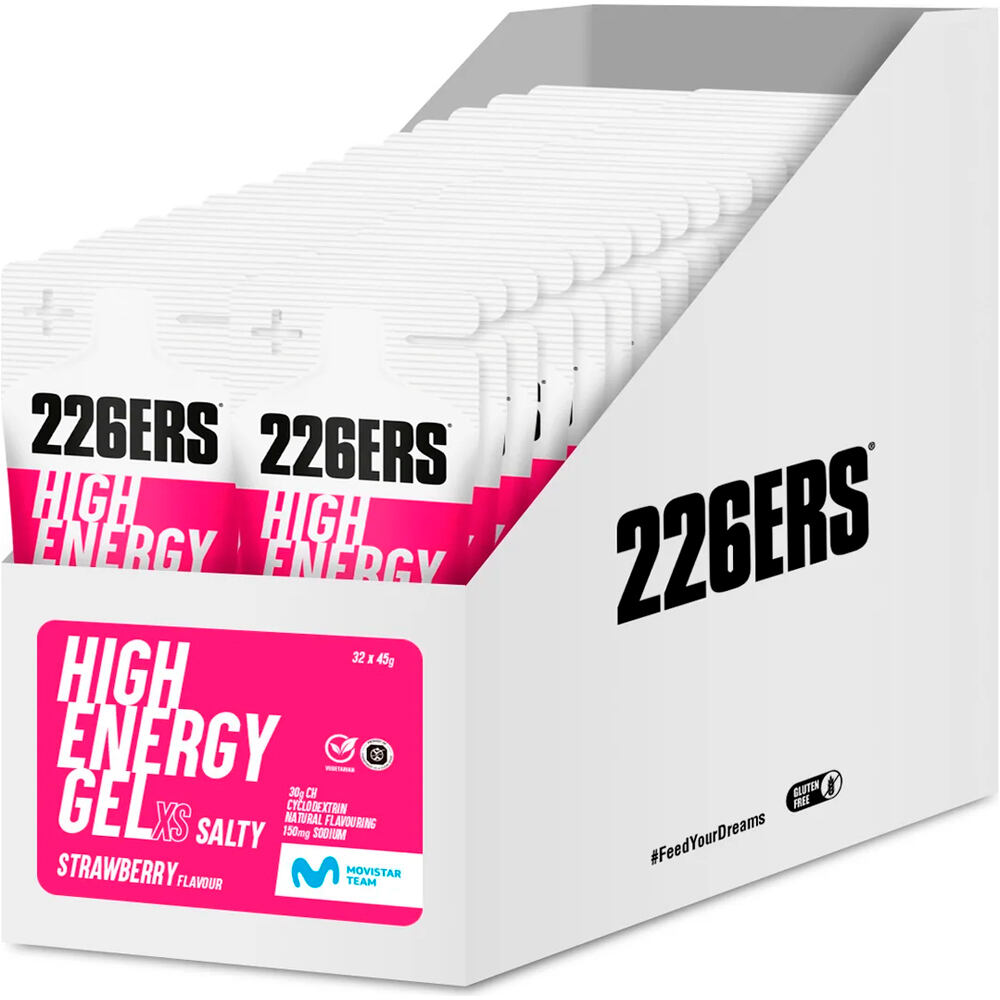 226ers cajahigh energy gel 45g salty strawberry energía instantánea