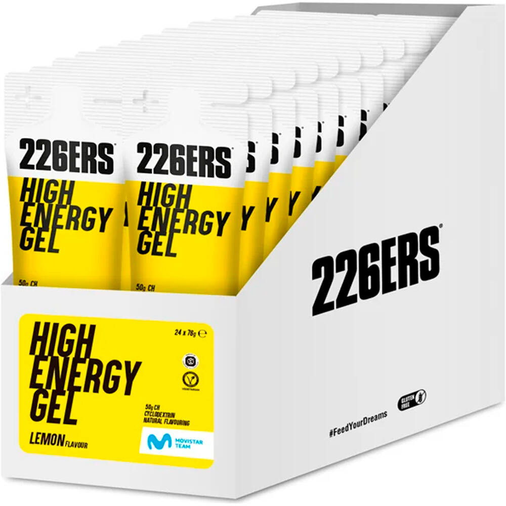 226ers cajahigh energy gel 76g lemon energía instantánea