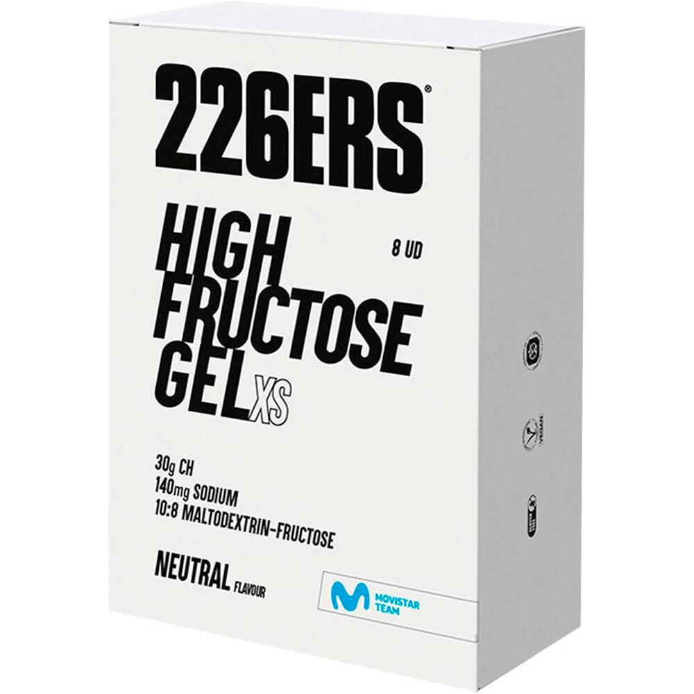 226ers high fructose gel pack 8x44g neutral energía instantánea