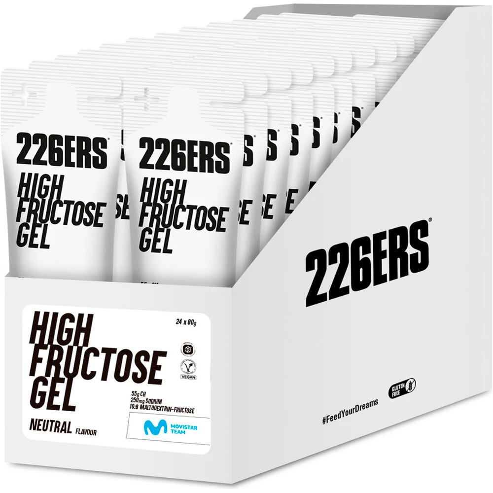 226ers caja high fructose gel 80g neutral energía instantánea